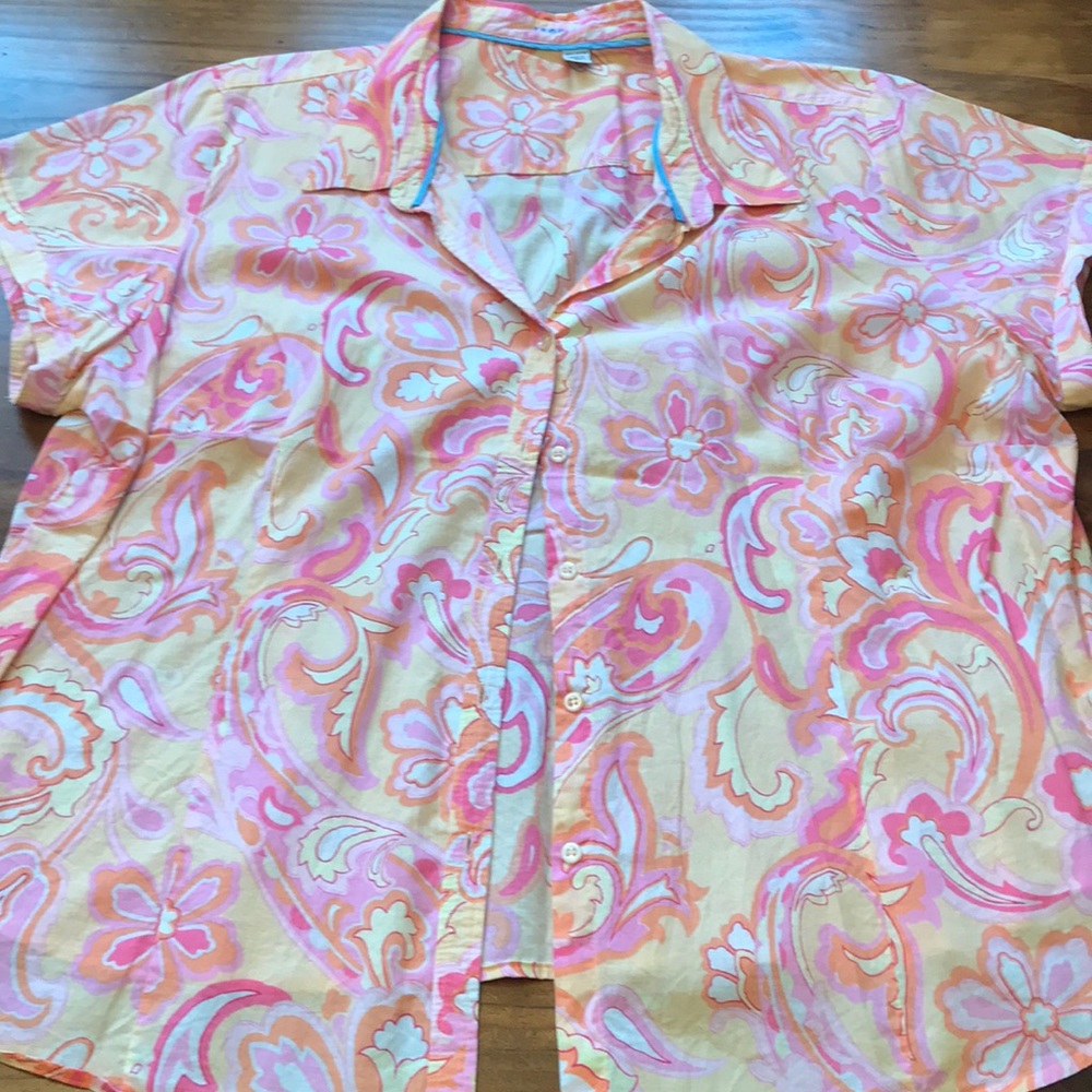 Floral design button down blouse